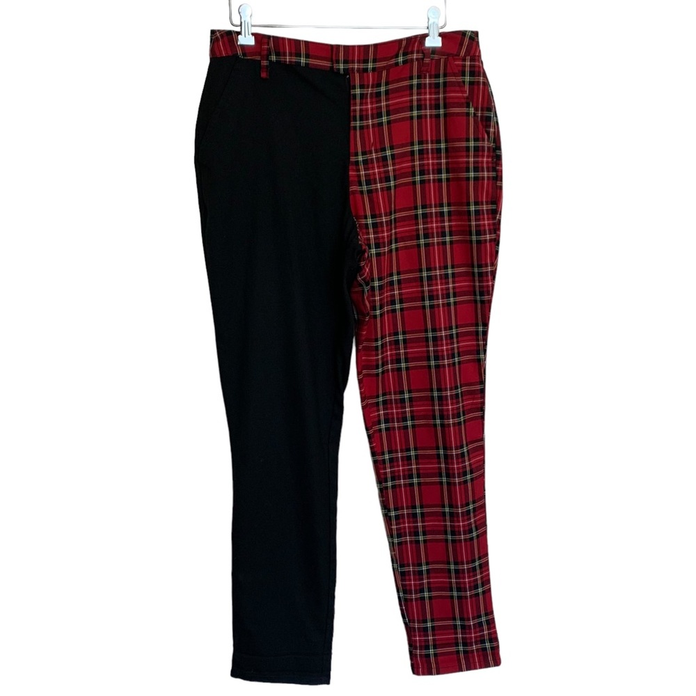 Hot Topic Split Leg Plaid High Rise Pants Size Large - Picture 3 of 9